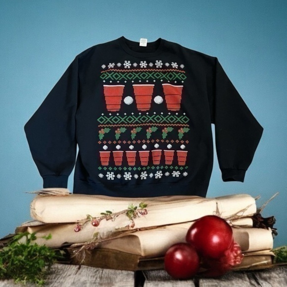 Beer Pong Christmas Sweatshirt